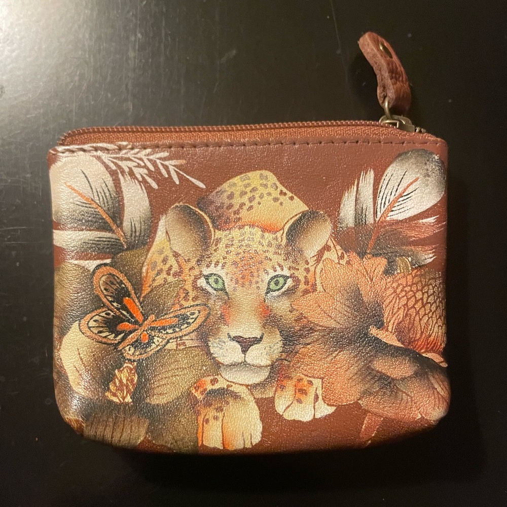 Anuschka Brown Wildlife Print Wallet